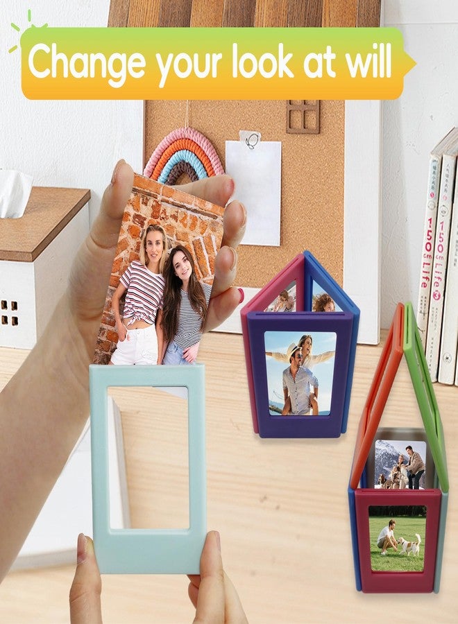 Adboros 40 Pack Magnetic Picture Frame 2x3 Picture Frame Bulk Mini Picture Frames Set For Fujifilm Instax Frame Cute Multiple Colorful Photo Frames for Refrigerator Wallet Size Picture Frames - Image 3